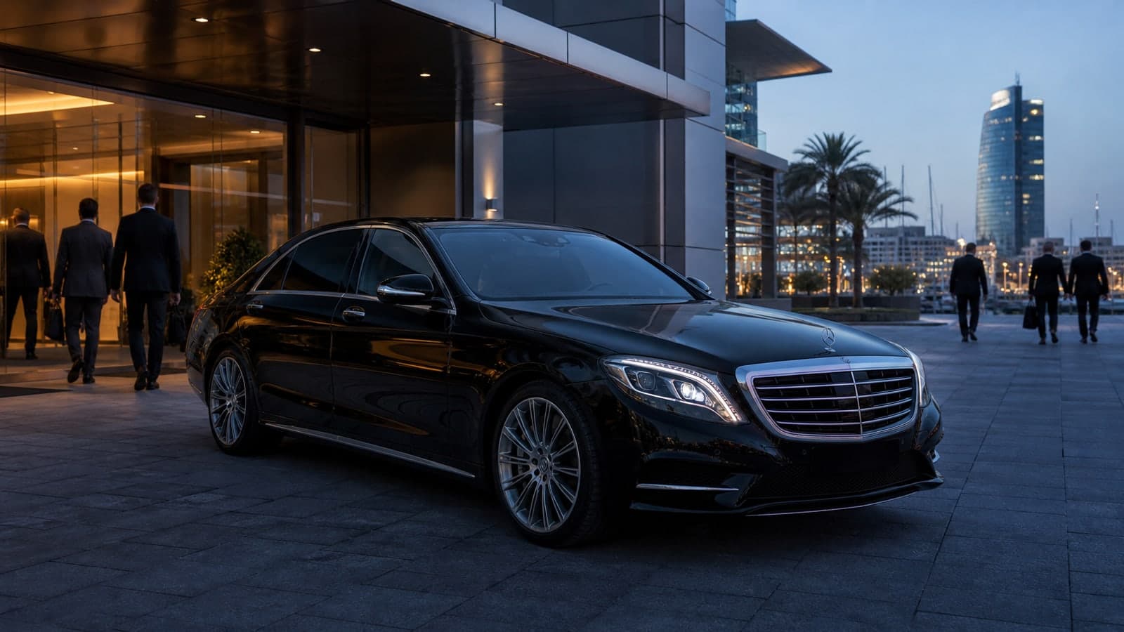 Mercedes de MeTransfers para Guía Completa: Eventos Corporativos Cómo organizar traslados para cenas de empresa en el Port Olímpic